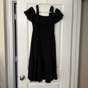 Jcrew black midi dress